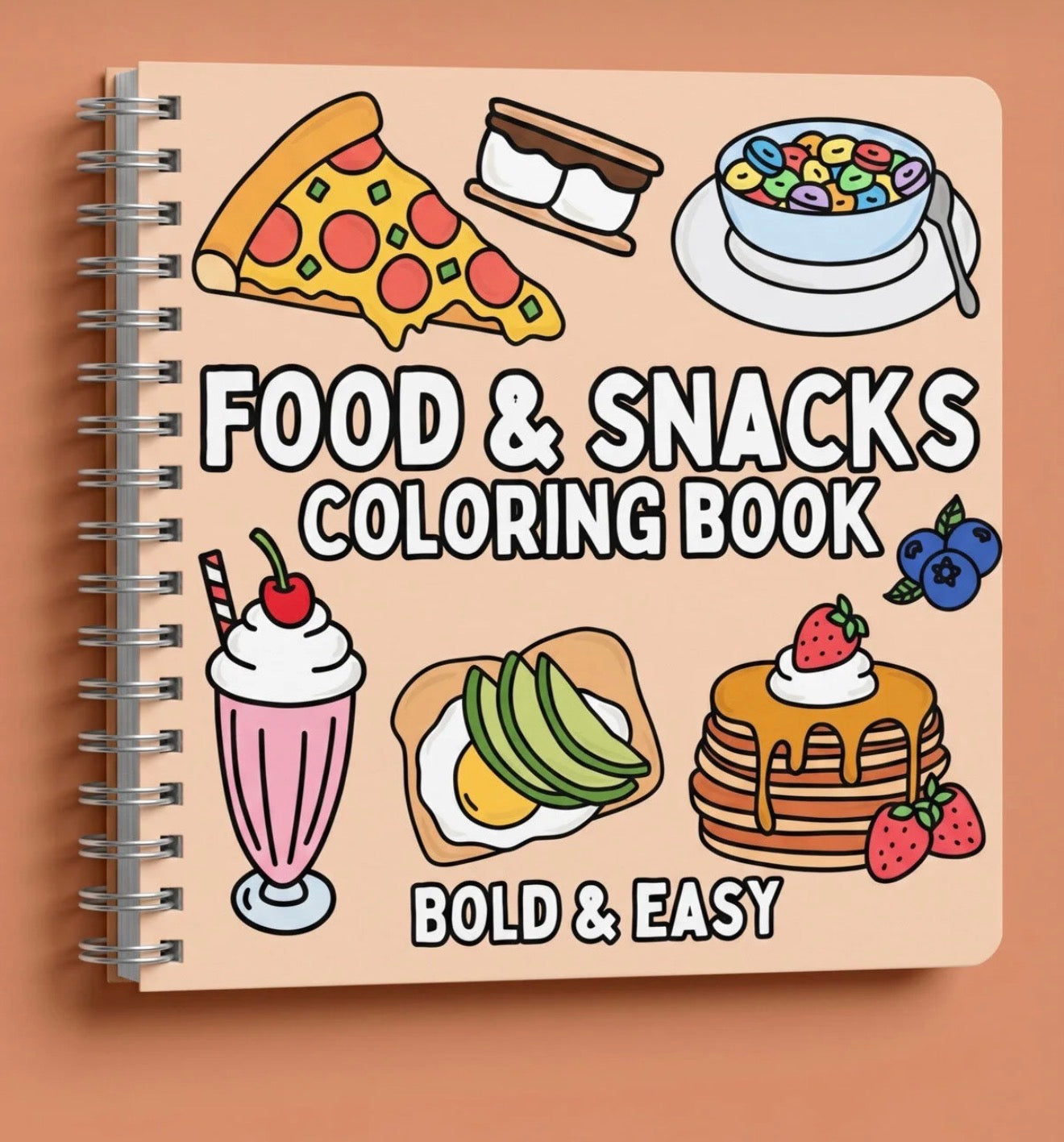 Food Snacks 40 Sayfalık Boyama Kitabı (21x21cm)
