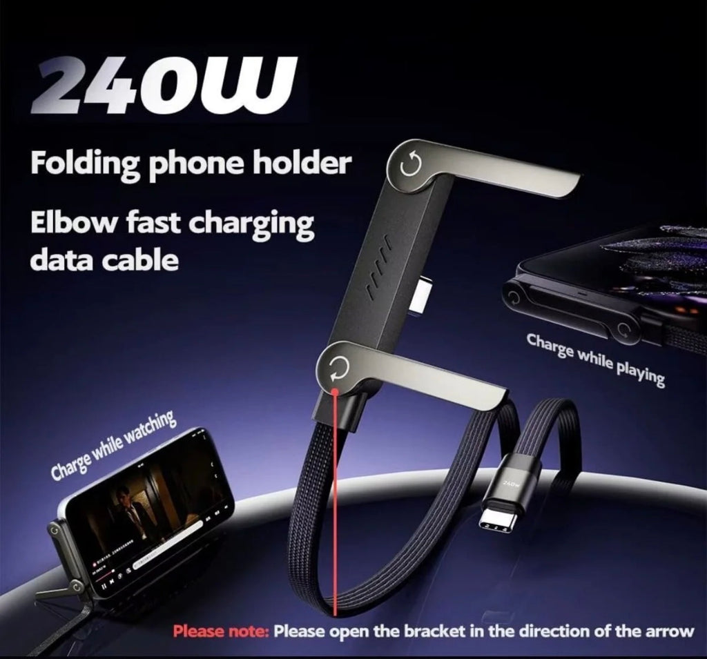 240W Folding phone holder fast charging cable